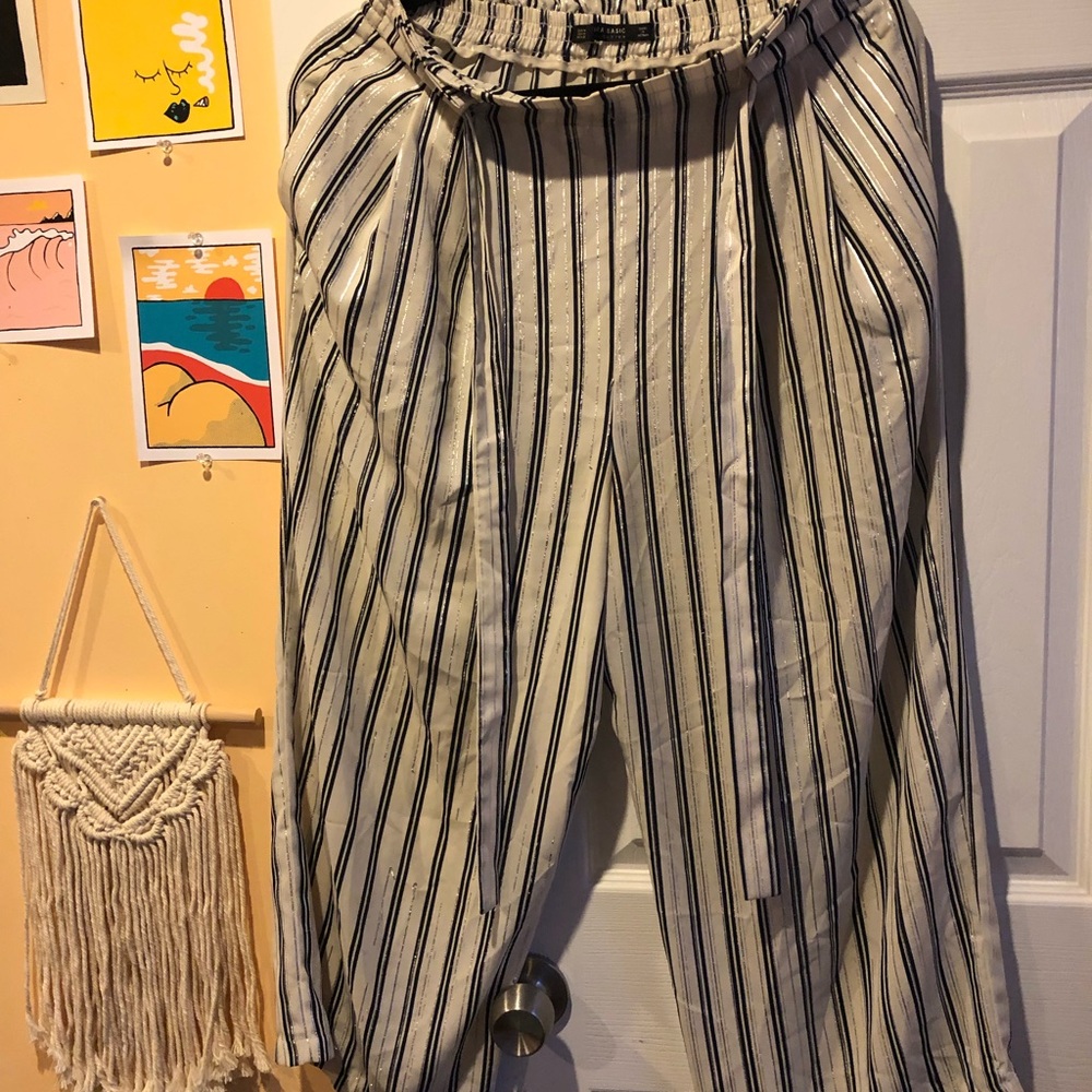 ZARA SATIN PAPER BAG PANTS